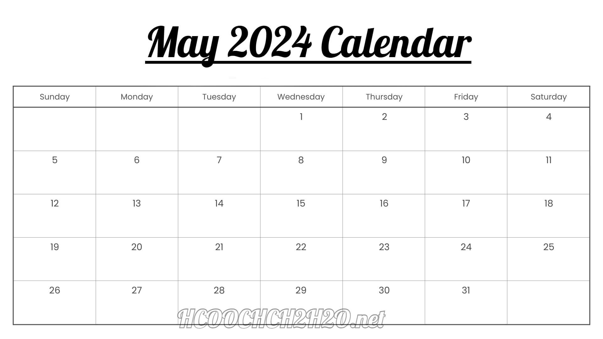 May 2024 Calendar